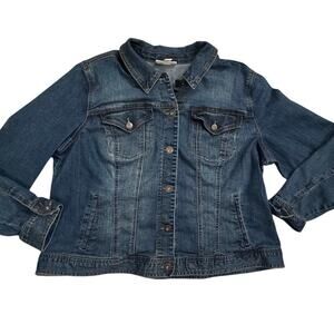 Style & Co Denim Jacket Women’s 18W Blue Jean Coat Plus Size